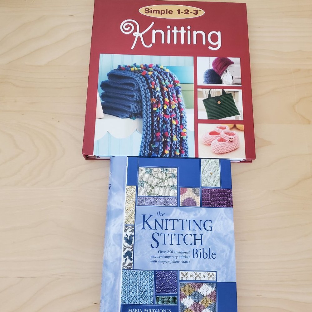 2 Knitting Books Simple 1-2-3 and Knitting Stitch Bible